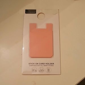 Stick on pink card holder